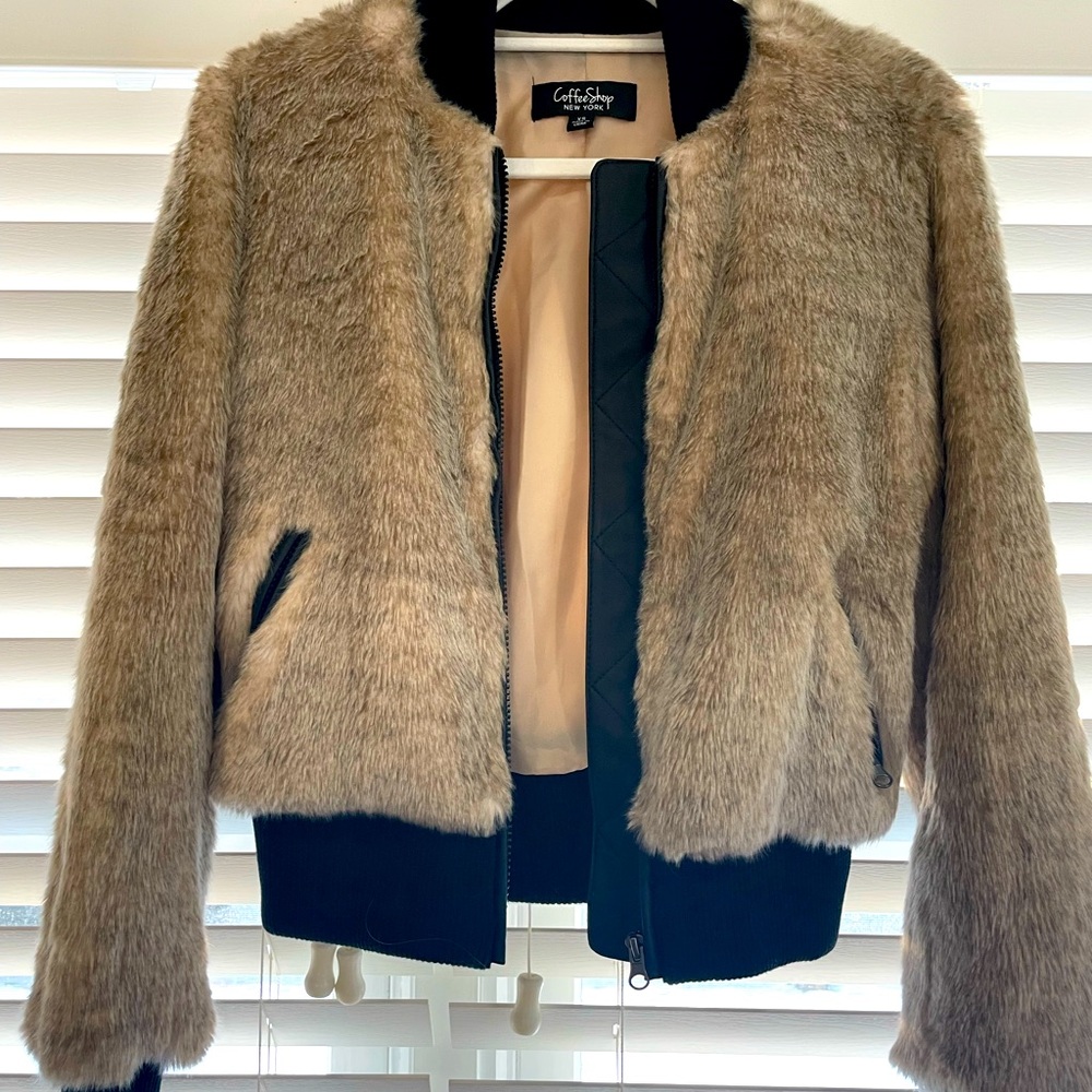 Coffee Shop Fur Jacket Size XS